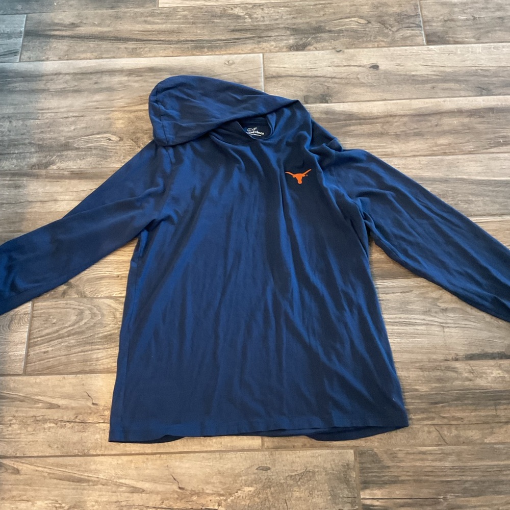 Vineyard Vines Navy Hoodie with Orange Logo